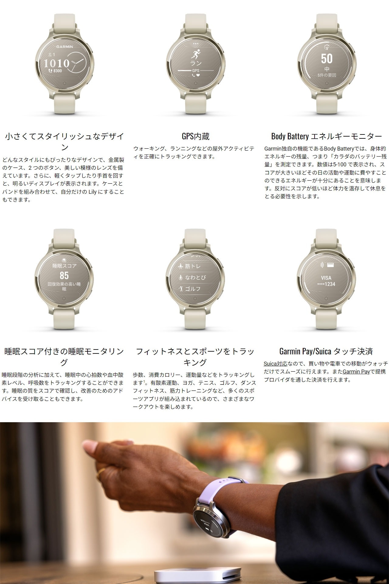 GARMIN GPSスマートファッションウォッチ Lily 2 Active | スマート